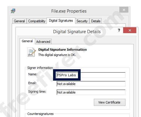 Screenshot of the FSPro Labs certificate